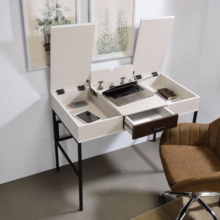 ACME 93090 Verster Built-in USB Port Writing Desk, Natural & Black Finish  6