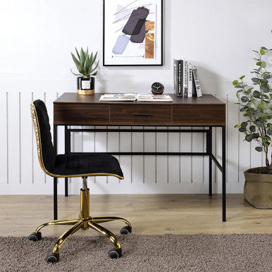 ACME 93092 Verster Built-in USB Port Writing Desk, Oak & Black Finish ACME Furniture