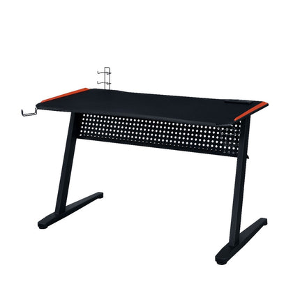 ACME 93125 Dragi Gaming Table with USB Port, Black & Red Finish