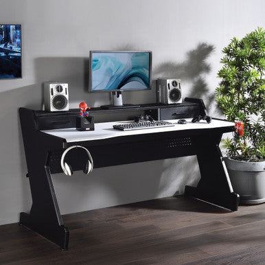 ACME 93129 Bigga Gaming Table, Black & White Finish ACME Furniture