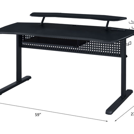 ACME 93132 Vildre Gaming Table with USB Port, Black Finish  6