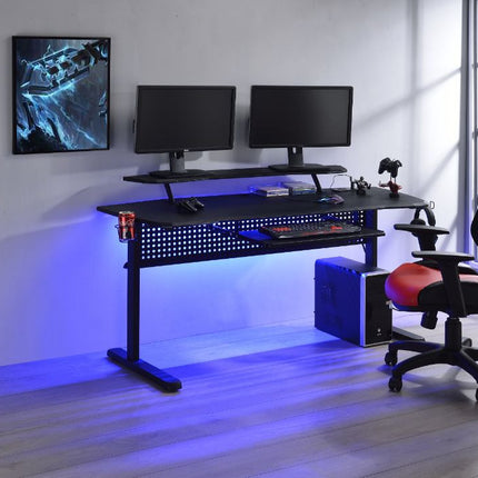 ACME 93132 Vildre Gaming Table with USB Port, Black Finish  5