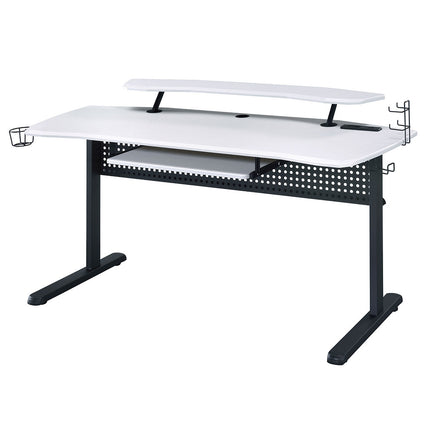 ACME 93134 Vildre Gaming Table with USB Port, Black & White Finish  1