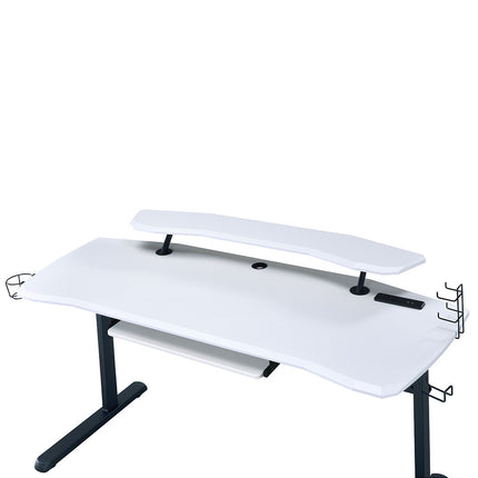 ACME 93134 Vildre Gaming Table with USB Port, Black & White Finish  4