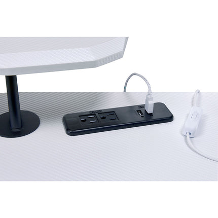 ACME 93134 Vildre Gaming Table with USB Port, Black & White Finish  6
