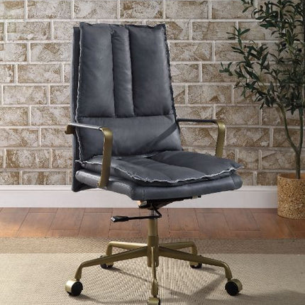 ACME 93165 Tinzud Office Chair, Gray Leather