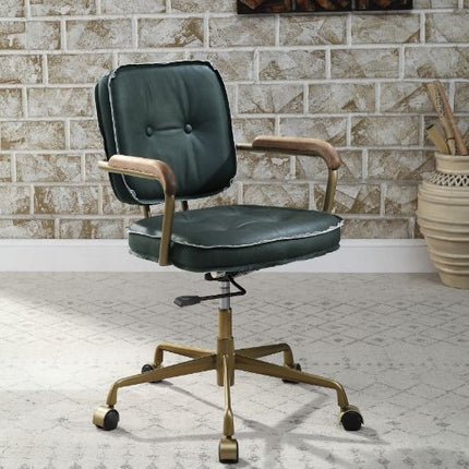 ACME 93171 Siecross Office Chair, Emerald Green Leather
