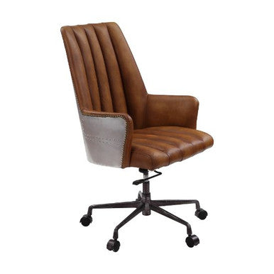 ACME 93176 Salvol Office Chair, Sahara Leather & Aluminum ACME Furniture