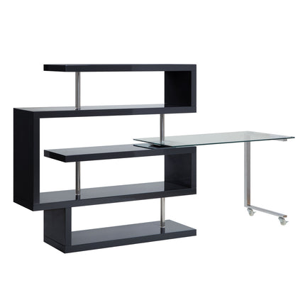 ACME 93177 Buck Ii Black Desk with Shelf  1
