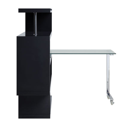 ACME 93177 Buck Ii Black Desk with Shelf  2