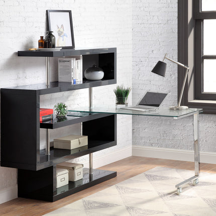 ACME 93177 Buck Ii Black Desk with Shelf  5