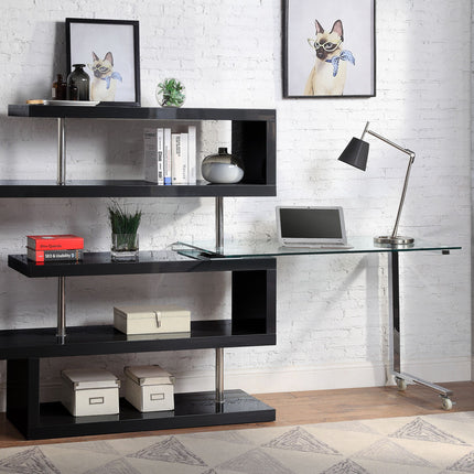 ACME 93177 Buck Ii Black Desk with Shelf  6