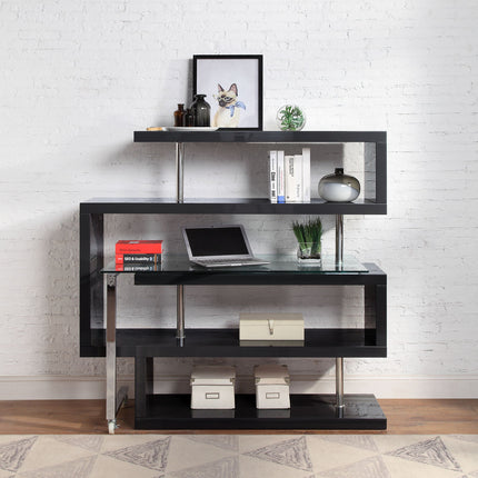 ACME 93177 Buck Ii Black Desk with Shelf  7