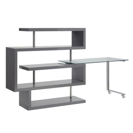 ACME 93181 Buck Ii Gray Desk with Shelf  1