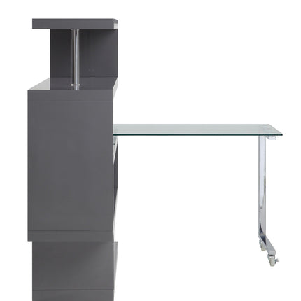 ACME 93181 Buck Ii Gray Desk with Shelf  2