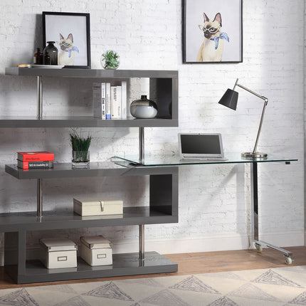 ACME 93181 Buck Ii Gray Desk with Shelf  6