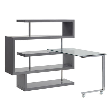 ACME 93181 Buck Ii Gray Desk with Shelf