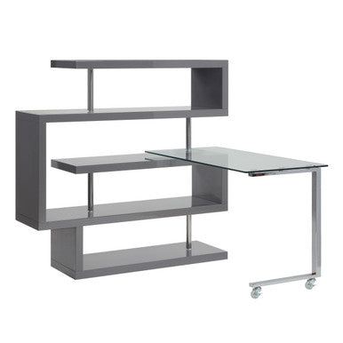 ACME 93181 Buck Ii Gray Desk with Shelf ACME Furniture