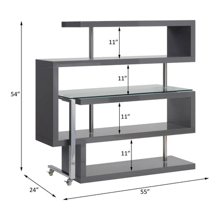 ACME 93181 Buck Ii Gray Desk with Shelf  8