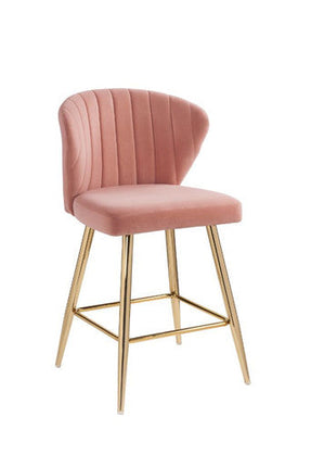 ACME 96090 Rizgek Counter Height Chair, Pink Velvet & Gold Finish ACME Furniture
