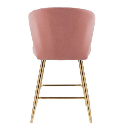 ACME 96090 Rizgek Counter Height Chair, Pink Velvet & Gold Finish