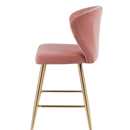 ACME 96090 Rizgek Counter Height Chair, Pink Velvet & Gold Finish