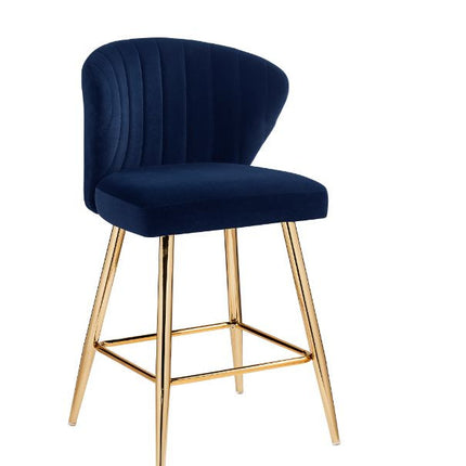 ACME 96092 Rizgek Counter Height Chair, Blue Velvet & Gold Finish
