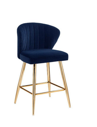 ACME 96092 Rizgek Counter Height Chair, Blue Velvet & Gold Finish ACME Furniture
