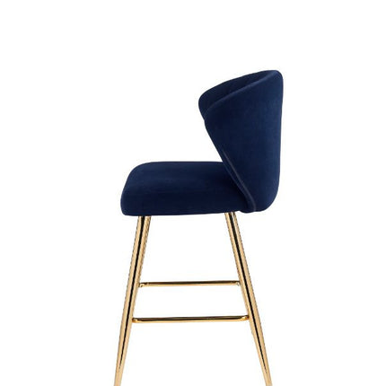 ACME 96092 Rizgek Counter Height Chair, Blue Velvet & Gold Finish