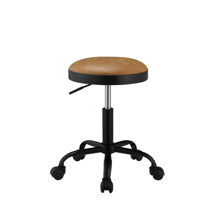 ACME 96156 Ouray Adjustable Stool with Swivel (Set-2), Vintage Caramel PU & Black