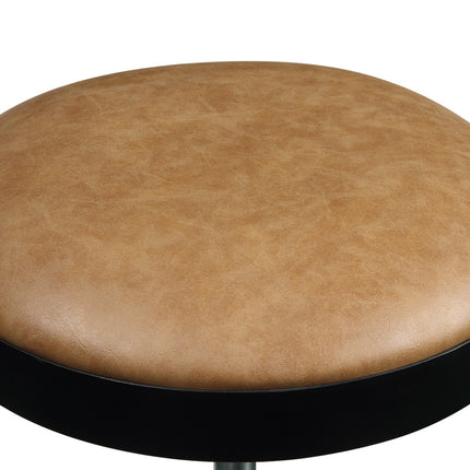 ACME 96156 Ouray Adjustable Stool with Swivel (Set-2), Vintage Caramel PU & Black