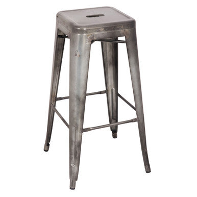 ACME 96251 Kiara Bar Stool (Set-2), Antique Silver, 30" Seat Height ACME Furniture