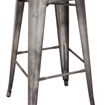 ACME 96251 Kiara Bar Stool (Set-2), Antique Silver, 30" Seat Height