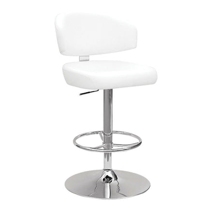 ACME 96258 Deka Adjustable Stool with Swivel, White PU & Chrome, 26"~35" Seat Height