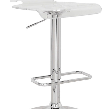 ACME 96260 Rania Adjustable Stool with Swivel, Clear & Chrome, 22"~31" Seat Height