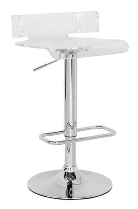 ACME 96260 Rania Adjustable Stool with Swivel, Clear & Chrome, 22"~31" Seat Height ACME Furniture