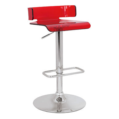ACME 96262 Rania Adjustable Stool with Swivel, Red & Chrome, 22"~31" Seat Height ACME Furniture