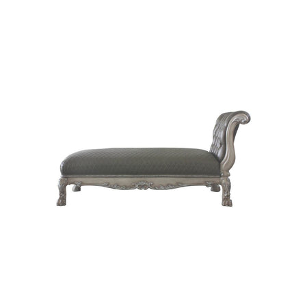 ACME 96275 Dresden Chaise with 1 Pillow, Vintage Bone White & PU