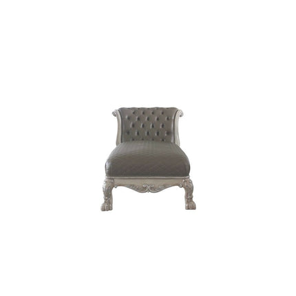 ACME 96275 Dresden Chaise with 1 Pillow, Vintage Bone White & PU