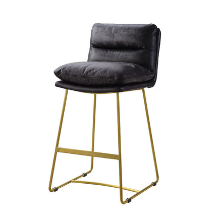 ACME 96400 Alsey Counter Height Chair (1 Piece), Vintage Black Top Grain Leather