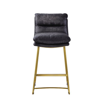 ACME 96400 Alsey Counter Height Chair (1 Piece), Vintage Black Top Grain Leather