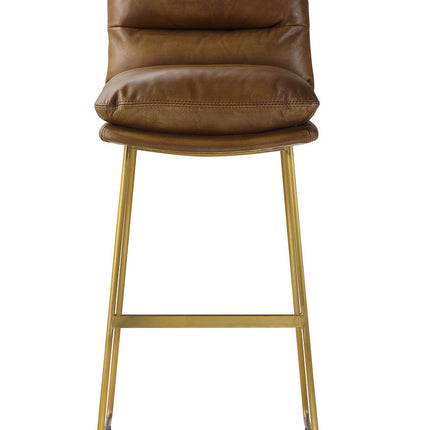 ACME 96401 Alsey Bar Chair (1 Piece), Saddle Brown Top Grain Leather