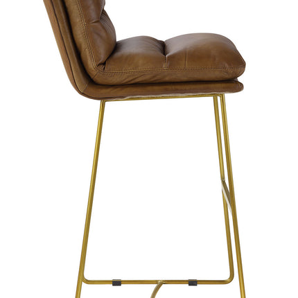 ACME 96401 Alsey Bar Chair (1 Piece), Saddle Brown Top Grain Leather