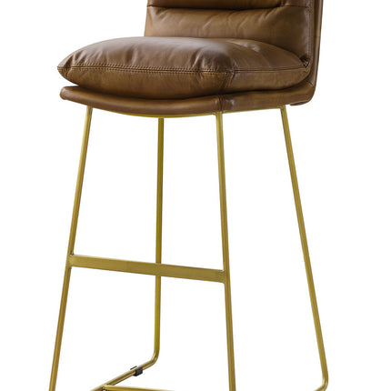 ACME 96401 Alsey Bar Chair (1 Piece), Saddle Brown Top Grain Leather