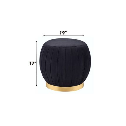 ACME 96449 Zinnia Ottoman, Black Velvet & Gold  2