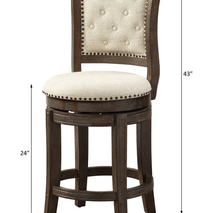 ACME 96455 Glison Counter Height Chair, Beige Fabric & Walnut