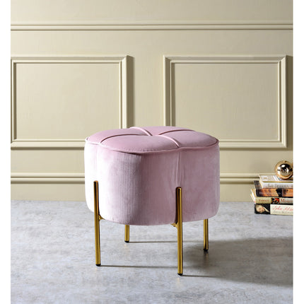 ACME 96462 Bergia Ottoman, Blush Pink Velvet