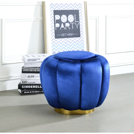 ACME 96464 Heiress Ottoman, Sapphire Blue Velvet