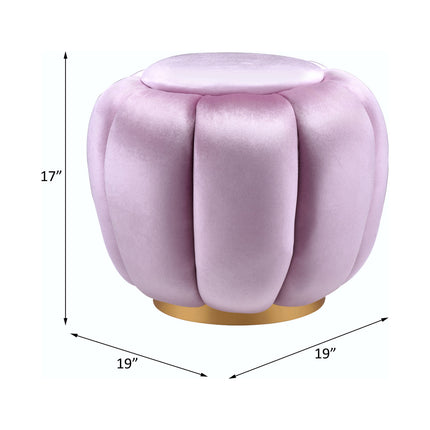 ACME 96465 Heiress Ottoman, Bubblegum Pink Velvet