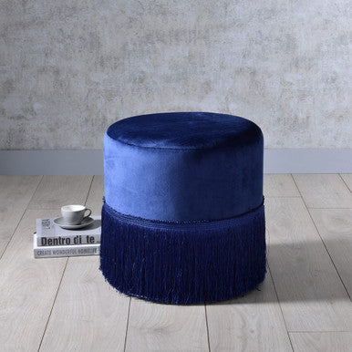 ACME 96466 Clivia Ottoman, Midnight Blue Velvet ACME Furniture